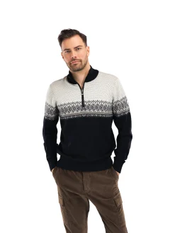Dale of Norway Hovden Men's Sweater - Merino Wool Black Lightcharcoal Smoke Clearance