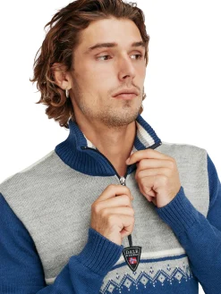 Dale of Norway Lahti Men's Knit Sweater Indigo Lightcharcoal Offwhite Fashion