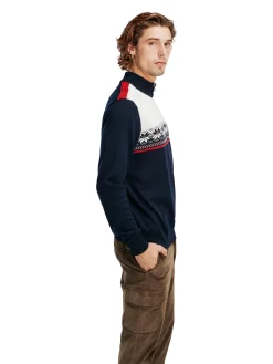 Dale of Norway Liberg Men's Sweater Navy Offwhite Raspberry Best