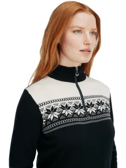 Dale of Norway Liberg Women's Sweater Black Schiefer Offwhite New