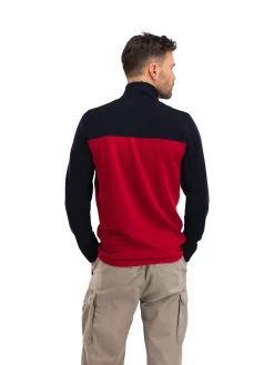 Dale of Norway Moritz Basic Men's Sweater - Superfine Merino Raspberry Navy Offwhite Discount