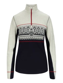 Dale of Norway Moritz Basic Women's Sweater - Superfine Merino Navy White Raspberry Outlet