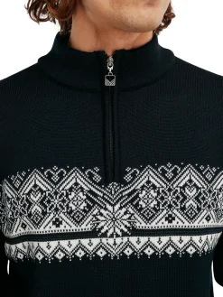 Dale of Norway Moritz Men's Sweater - Merino Wool Black Offwhite Darkcharcoal Fashion