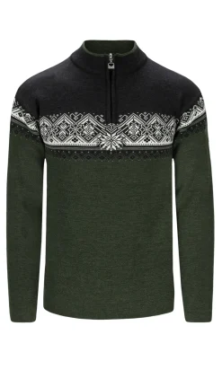 Dale of Norway Moritz Men's Sweater - Merino Wool Darkgreen Smoke Darkcharcoal Store
