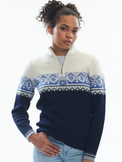 Dale of Norway Moritz Women's Sweater - Merino Wool Navy White Ultramarine Store