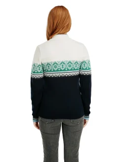 Dale of Norway Moritz Women's Sweater - Merino Wool Navy Brightgreen Offwhite Sale