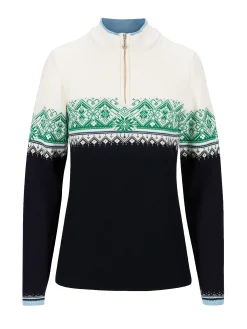 Dale of Norway Moritz Women's Sweater - Merino Wool Navy Brightgreen Offwhite Sale