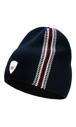 Dale of Norway Mount Olympus Unisex Merino Wool Hat Navy Raspberry Offwhite Clearance