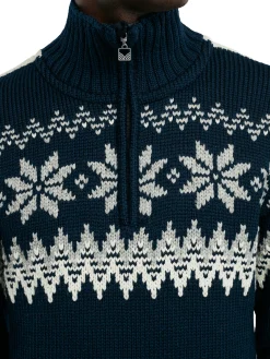 Dale of Norway Myking Men's Sweater - Merino Wool Navy Offwhite Lightcharcoal Shop