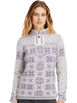 Dale of Norway Peace Women's Knit Sweater Offwhite Darkpurple Cheap