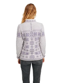 Dale of Norway Peace Women's Knit Sweater Offwhite Darkpurple Cheap