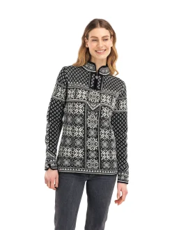 Dale of Norway Peace Women's Knit Sweater Black Offwhite Hot