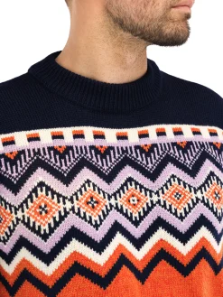 Dale of Norway Randaberg Men's Sweater Orange Navy Offwhite Lavender Fashion