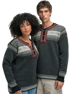 Dale of Norway Setesdal Sweater - Norwegian Wool Black Offwhite Clearance