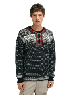 Dale of Norway Setesdal Sweater - Norwegian Wool Black Offwhite Clearance