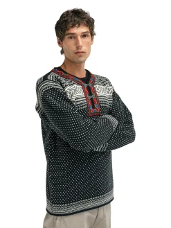 Dale of Norway Setesdal Sweater - Norwegian Wool Black Offwhite Clearance