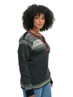 Dale of Norway Setesdal Sweater - Norwegian Wool Black Offwhite Clearance