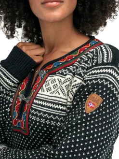 Dale of Norway Setesdal Sweater - Norwegian Wool Black Offwhite Clearance