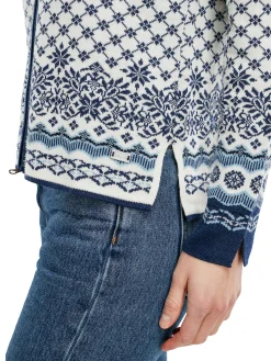 Dale of Norway Solfrid Women's Jacket - Merino Wool Offwhite Electricstorm Navy Outlet