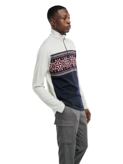 Dale of Norway Tindefjell Basic Men's Merino Wool Basic Sweater Offwhite Navy Raspberry Cheap