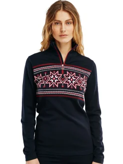 Dale of Norway Tindefjell Basic Women's Merino Wool Basic Sweater Navy Raspberry Offwhite Flash Sale