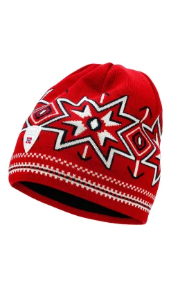 Dale of Norway Tindefjell Unisex Merino Wool Hat Raspberry Offwhite Navy Discount