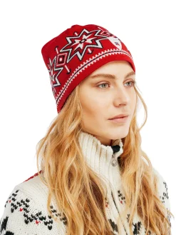 Dale of Norway Tindefjell Unisex Merino Wool Hat Raspberry Offwhite Navy Discount