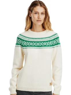 Dale of Norway Vagsoy Women's Wool Sweater Offwhite Brightgreen New
