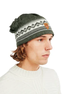Dale of Norway Vail Hat - Norwegian Wool Dark Green Offwhite Carcoal New