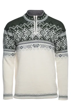 Dale of Norway Vail Men's Sweater - Norwegian Wool Offwhite Dark Green Grey Fashion