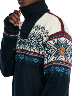 Dale of Norway Vail Weatherproof Men's Sweater - Norwegian Wool Navy Red Offwhite Indigo Blue Fashion