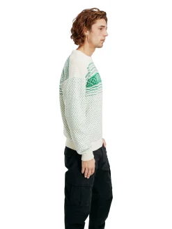 Dale of Norway Valloy Men's Wool Sweater Offwhite Brightgreen New