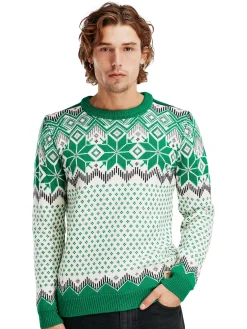 Dale of Norway Vegard Men's Knit Sweater Brightgreen Offwhite Fashion