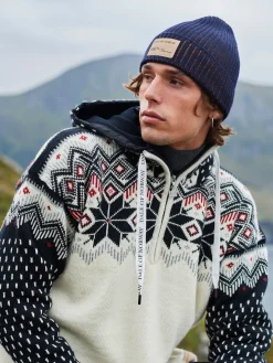 Dale of Norway Vegard Weatherproof Men's Hoodie - Norwegian Wool Offwhite Black Redrose Best Sale