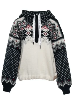 Dale of Norway Vilja Weatherproof Women's Hoodie - Norwegian Wool Offwhite Black Redrose Outlet