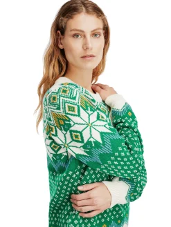 Dale of Norway Vilja Women's Knit Sweater Brightgreen Offwhite Cheap
