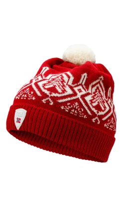 Dale of Norway Winterland Kids' Merino Wool Hat Raspberry Offwhite Redrose Outlet